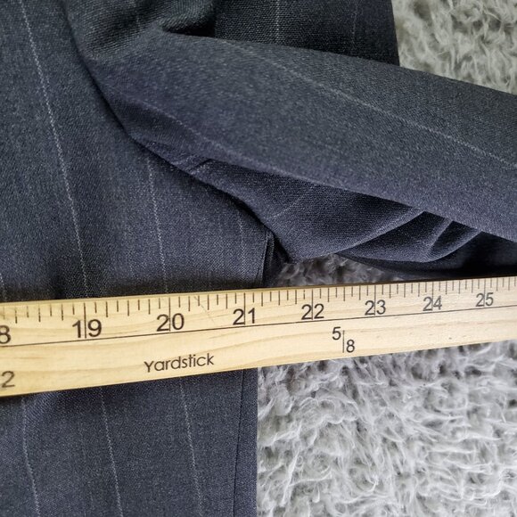 Christian Dior Jacket Mens 42L Gray Monsieur Pinstripe Double Breasted Wool - Picture 7 of 9